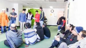 Volunteers preparing community iftar